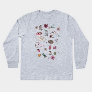 Boo Boo's Mini Sewing Kit Kids Long Sleeve T-Shirt